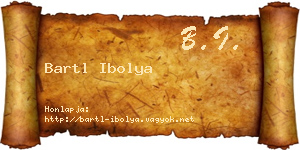 Bartl Ibolya névjegykártya
