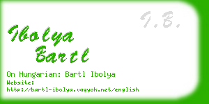 ibolya bartl business card